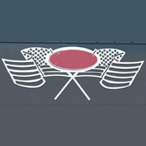 Peterbilt "Old Glory" stainless steel logo trim - PAIR