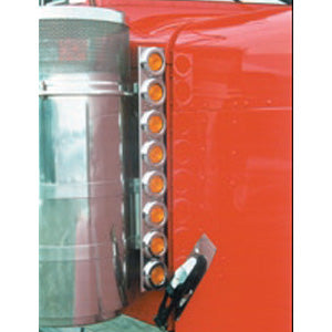 Peterbilt 1988-2005 15" front air cleaner brackets w/16 round 2" light holes