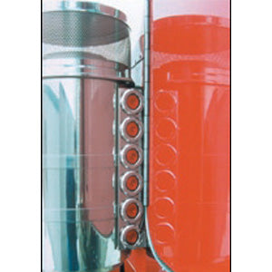 Peterbilt 15" Donaldson stainless steel rear air cleaner brackets w/12 round 2" light holes