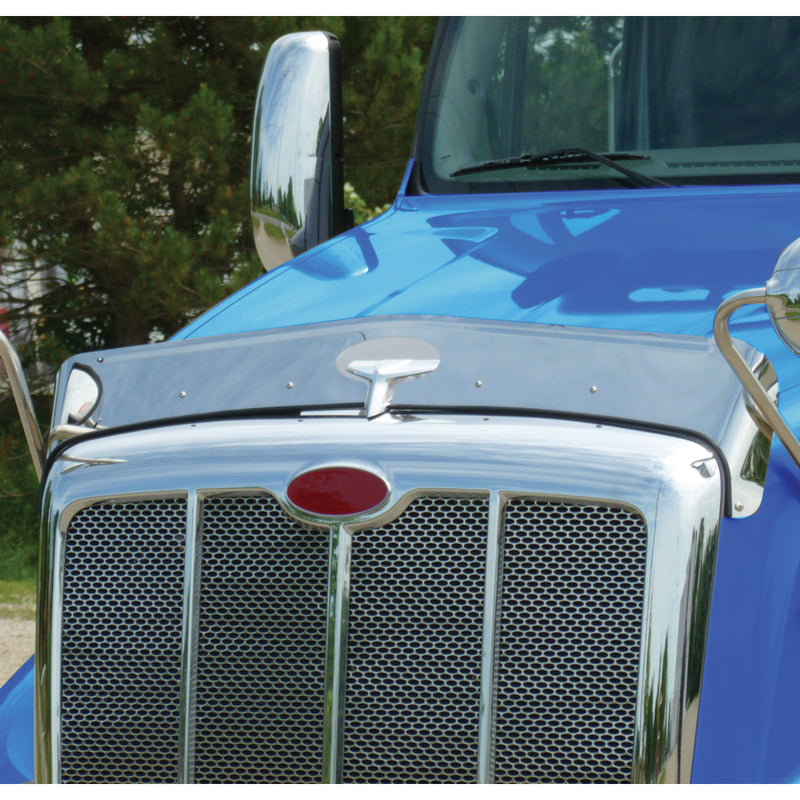Peterbilt 587 stainless steel bug deflector w/hardware
