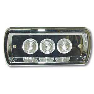 Kenworth 3 LED interior courtesy light w/chrome housing - Blue