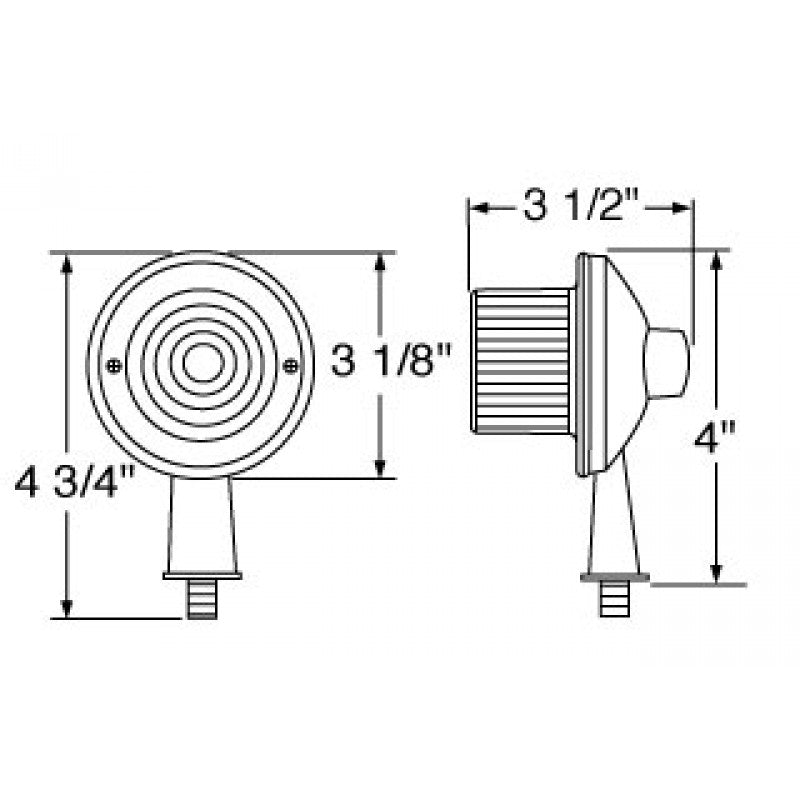 Amber 13 diode LED tanker honda marker light with 1-1/8" arm