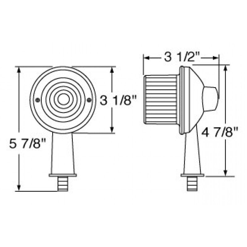 Amber 13 diode LED tanker honda marker light with 2-1/8" long arm