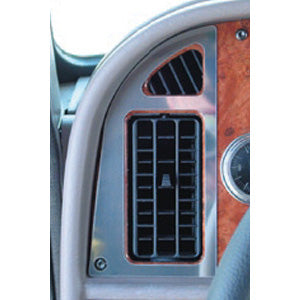 Peterbilt 2001-2005 stainless steel driver's side left dash vent trim