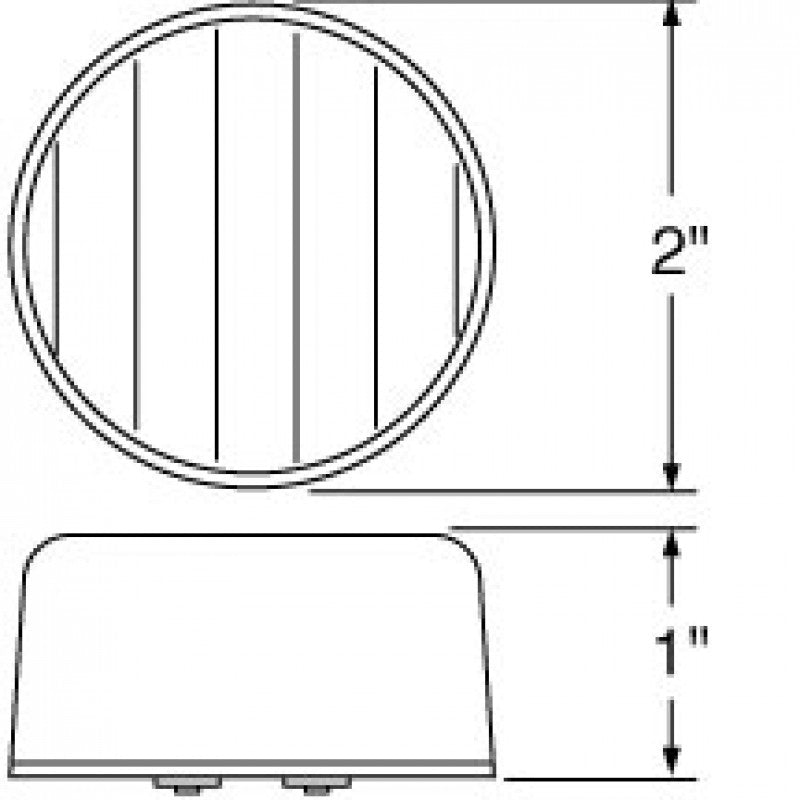 Red 2" round 9 diode LED marker/clearance light