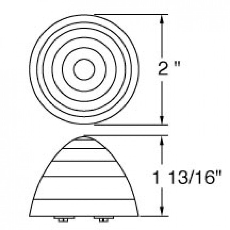 Red 2" beehive 9 diode LED marker/clearance light