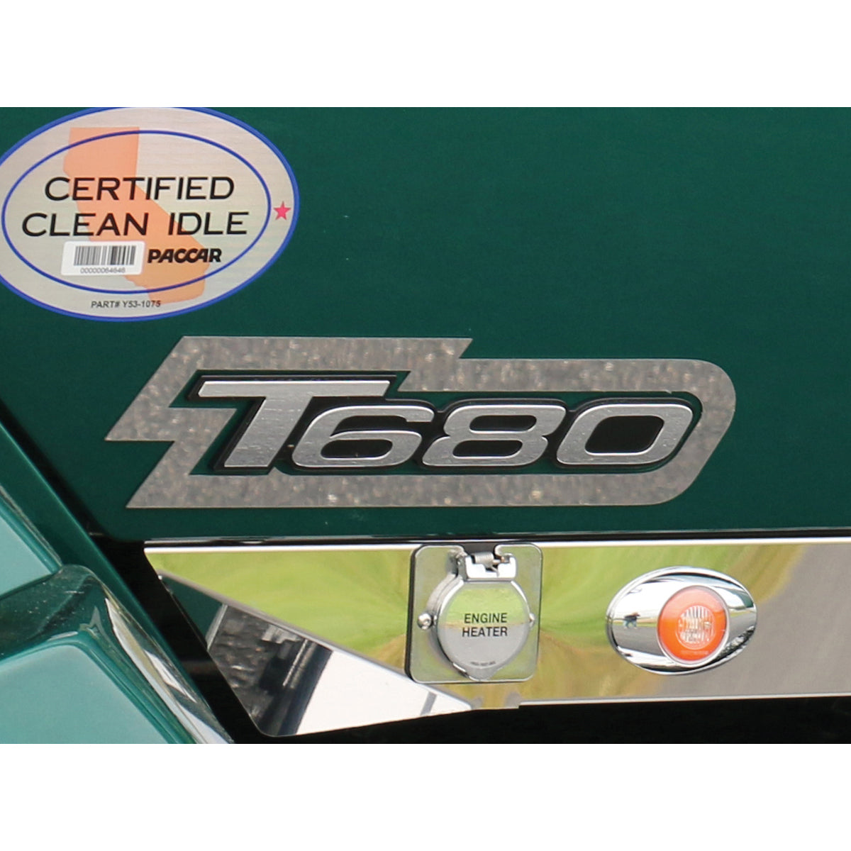 Kenworth T680/T880 stainless steel door logo trims - PAIR — Empire