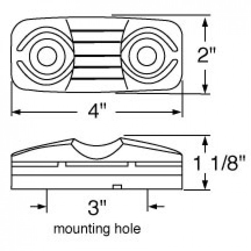 Red 16 diode tiger eye/double bubble LED marker light