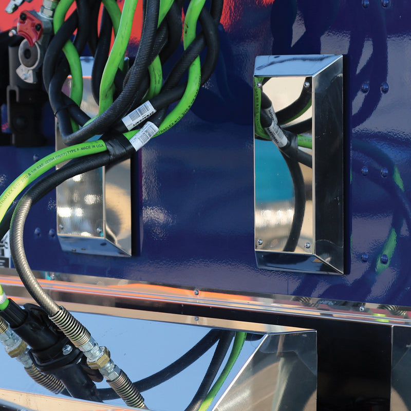 Peterbilt 567/ 579 / 589 stainless steel back of sleeper vent covers - PAIR