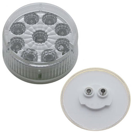 Red 2" round 9 diode LED marker light w/reflector - CLEAR lens
