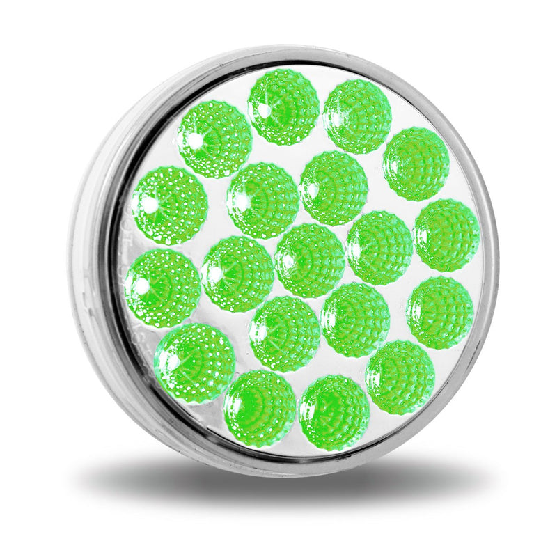 Dual Revolution Red/Green 4" round 19 diode LED stop/turn/tail and auxiliary light - CLEAR lens