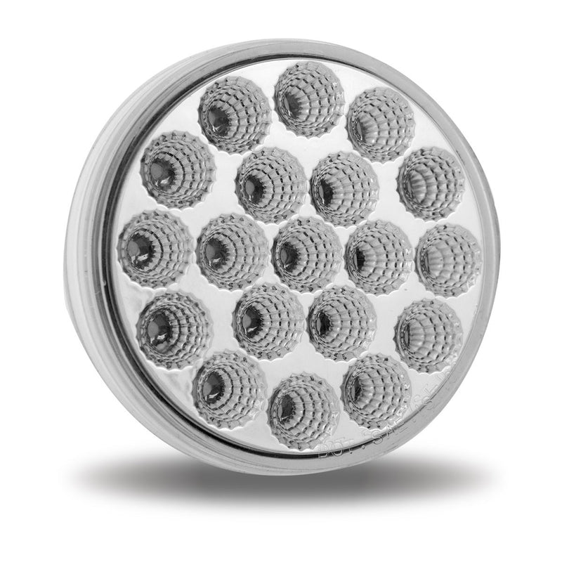 Dual Revolution Red/Green 4" round 19 diode LED stop/turn/tail and auxiliary light - CLEAR lens