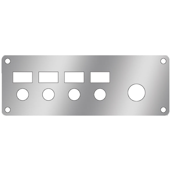 Kenworth 2001-2005 stainless steel ignition panel trim w/4 switch holes