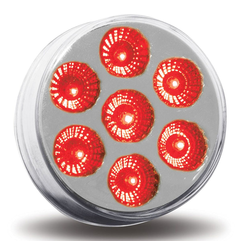 Dual Revolution Red/Purple 2" round 7 diode LED marker light