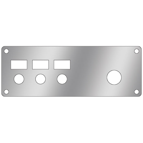 Kenworth 2001-2005 stainless steel ignition panel trim w/3 switch holes