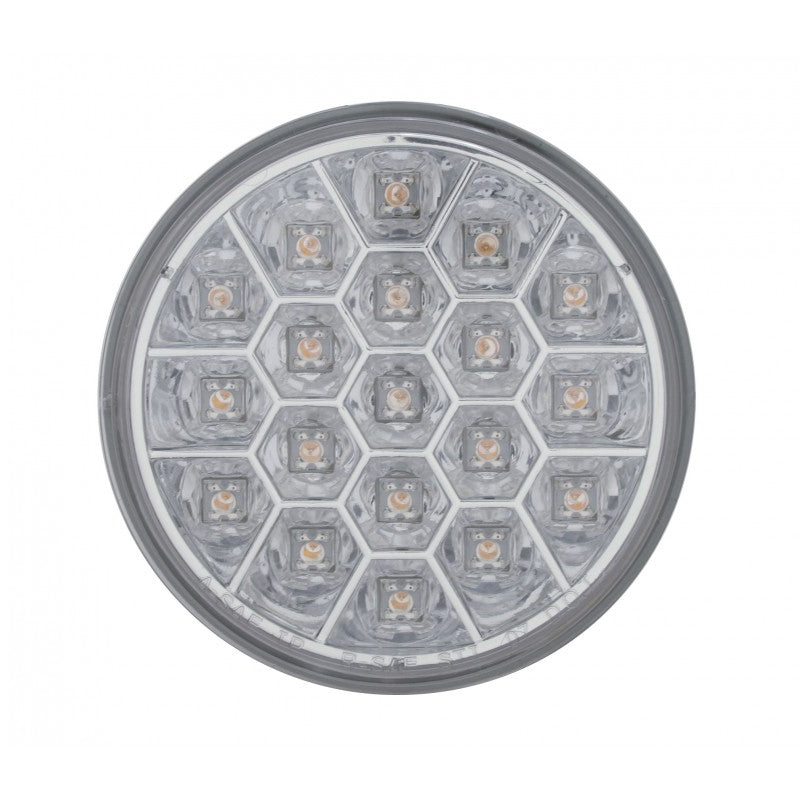 Red 4" round 19 diode LED stop/turn/tail light w/reflector - CLEAR lens