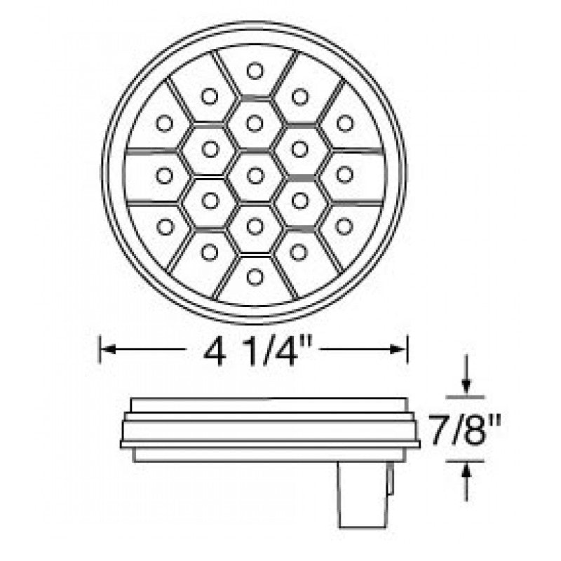 Red 4" round 19 diode LED stop/turn/tail light w/reflector - CLEAR lens