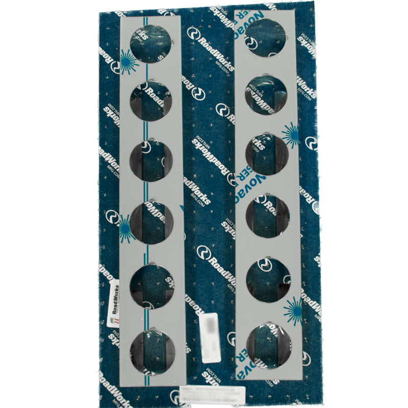 International 9900I 20.25" front air cleaner brackets w/12 round 2" light holes