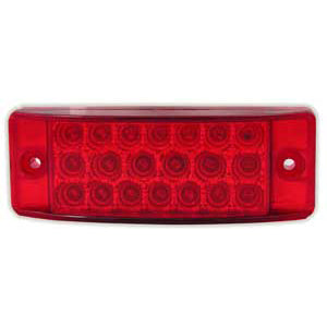 Red 2" x 6" rectangular 20 diode LED marker light