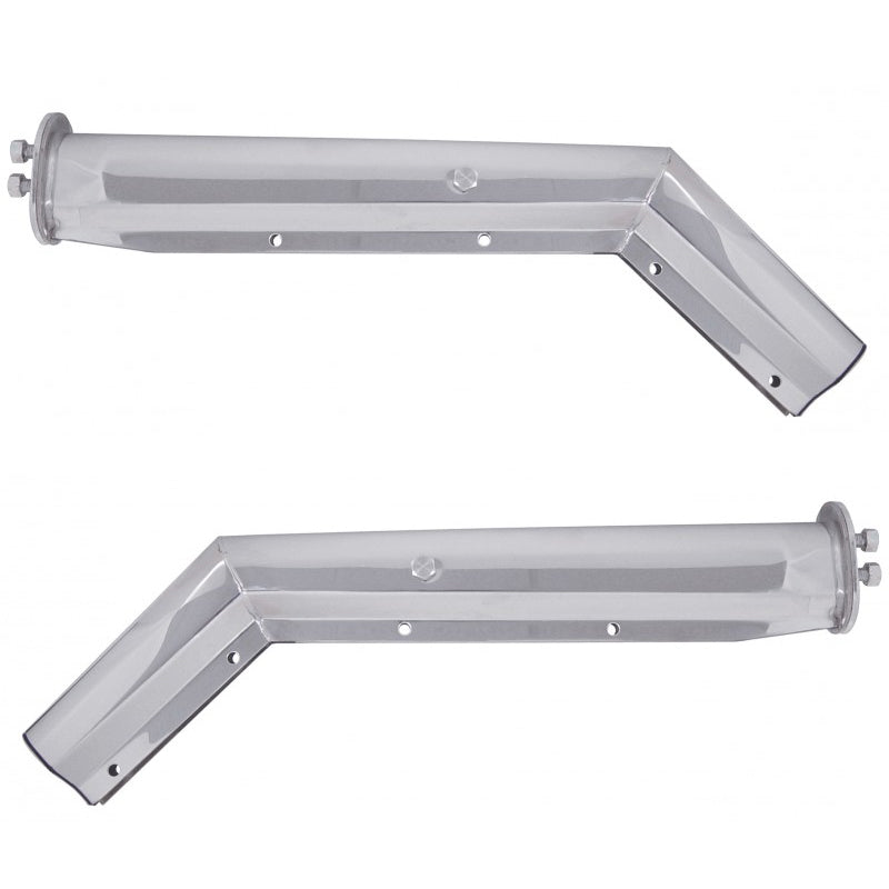 Chrome angled spring-loaded mudflap hangers - PAIR