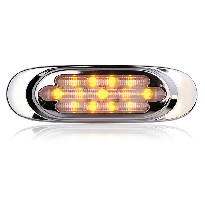 Maxxima amber millennium-style 13 diode LED marker light - CLEAR lens