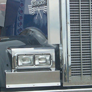 Kenworth W900L stainless steel solid mount fender guard - PAIR