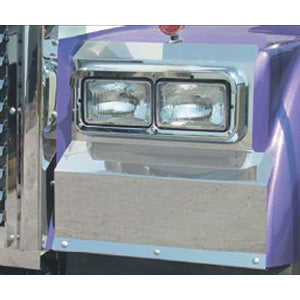 Kenworth W900B stainless steel blank solid mount fender guard - PAIR