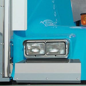 Kenworth W900L stainless steel leaned back style fender guard - PAIR