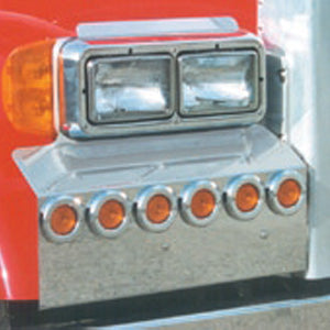 Peterbilt 379 extended hood fender guards w/12 round 2" holes - PAIR