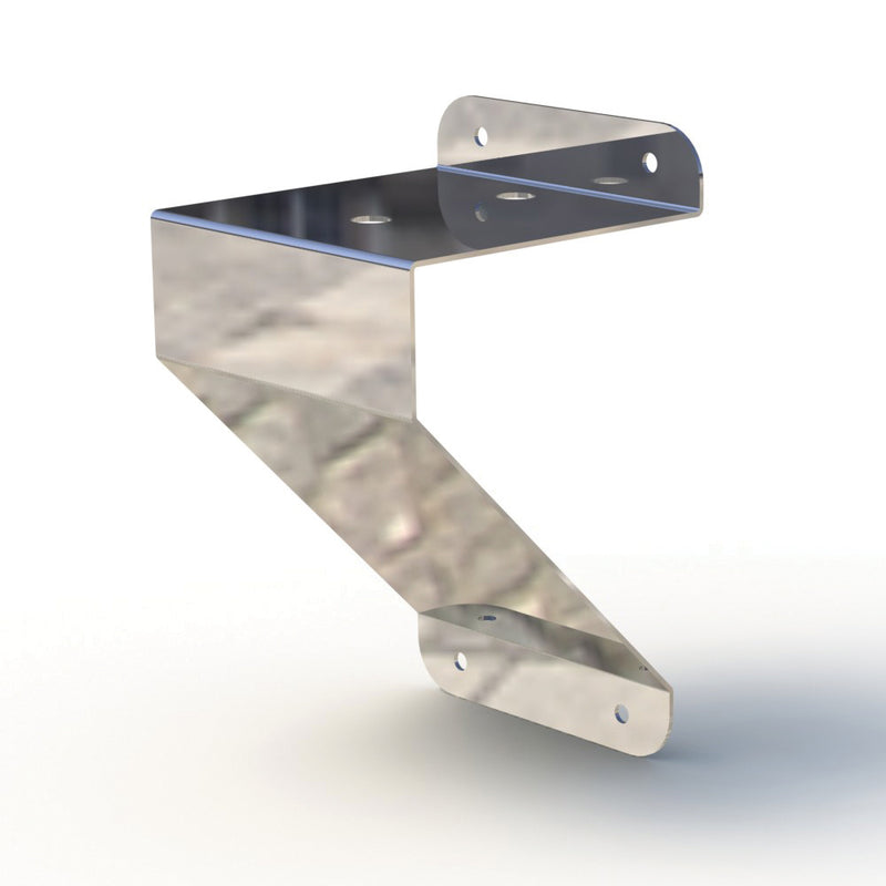 3.5" x 3.5" stainless steel beacon light bracket w/flat side