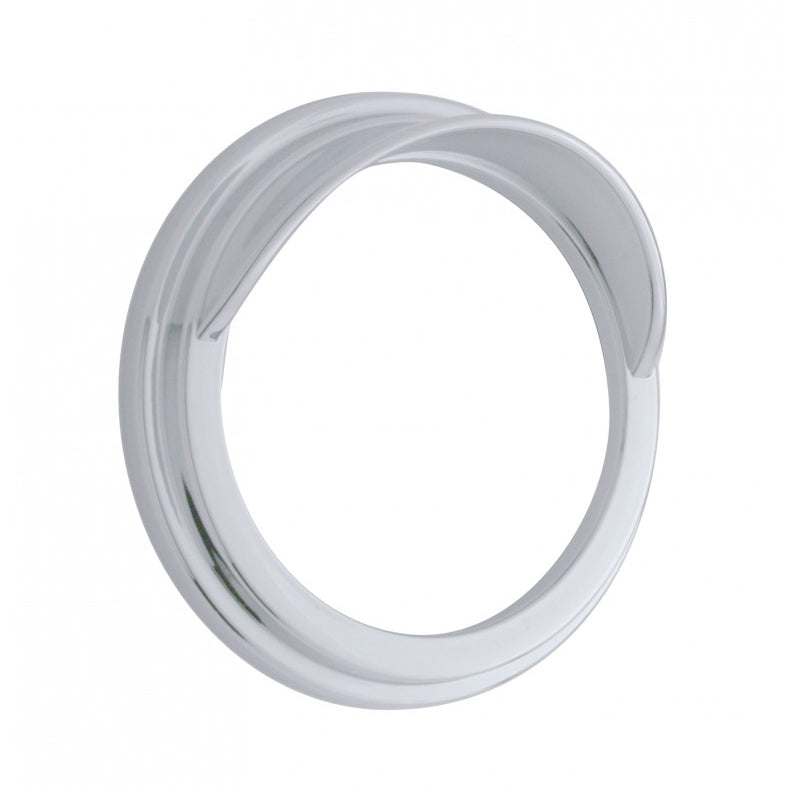 Freightliner Classic/FLD chrome plastic pyrometer gauge cover w/visor - beveled edge