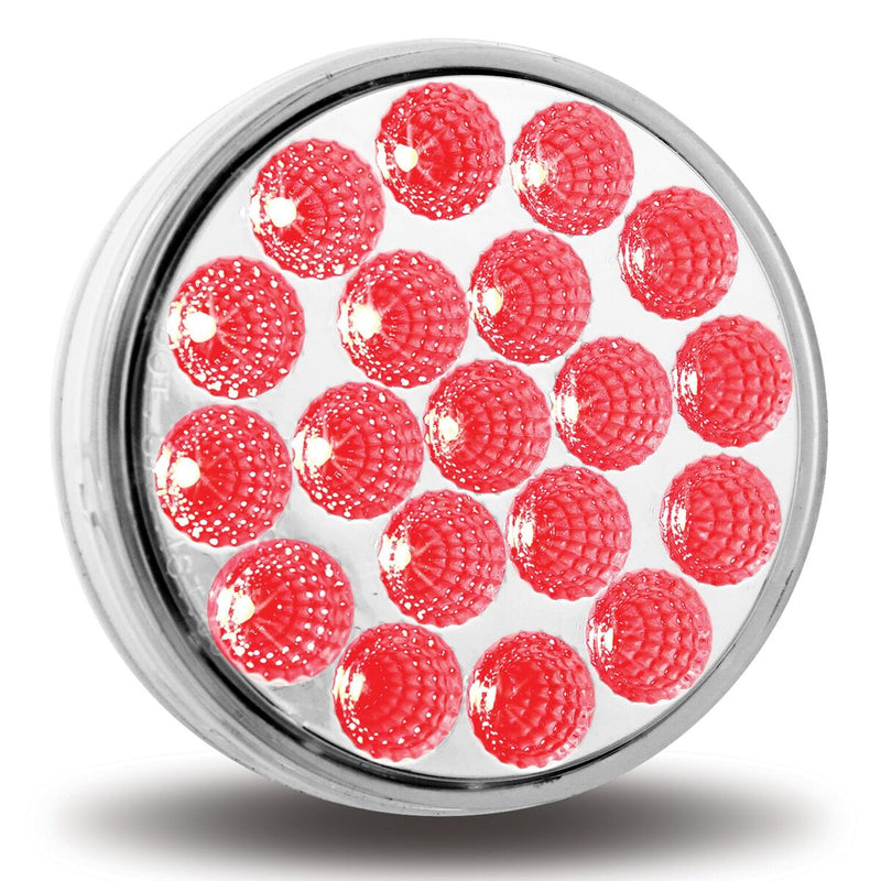 Dual Revolution Red/Purple 4" round 19 diode LED stop/turn/tail and auxiliary light - CLEAR lens