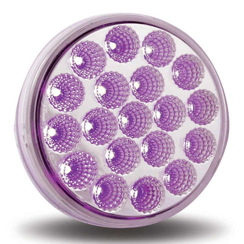 Dual Revolution Red/Purple 4" round 19 diode LED stop/turn/tail and auxiliary light - CLEAR lens