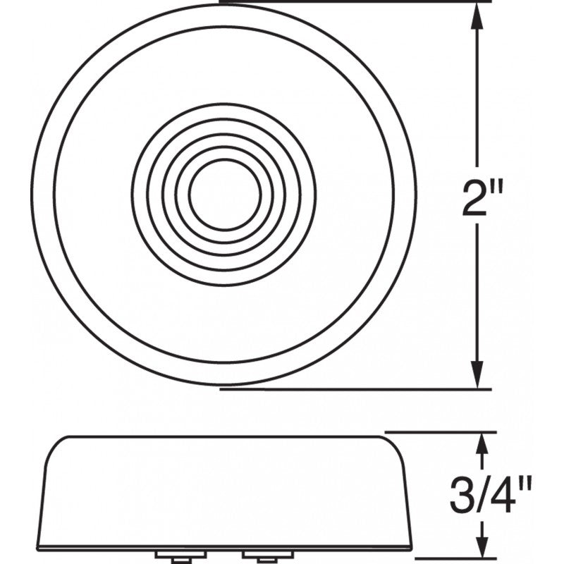 "Halo" Red 2" round 6 diode LED marker light