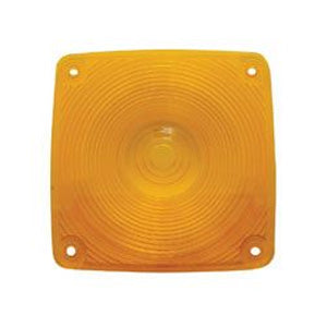 Amber plastic lens for square incandescent turn signal light