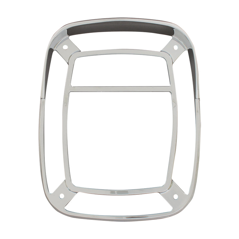 Combination brake/tail/reverse light chrome plastic bezel