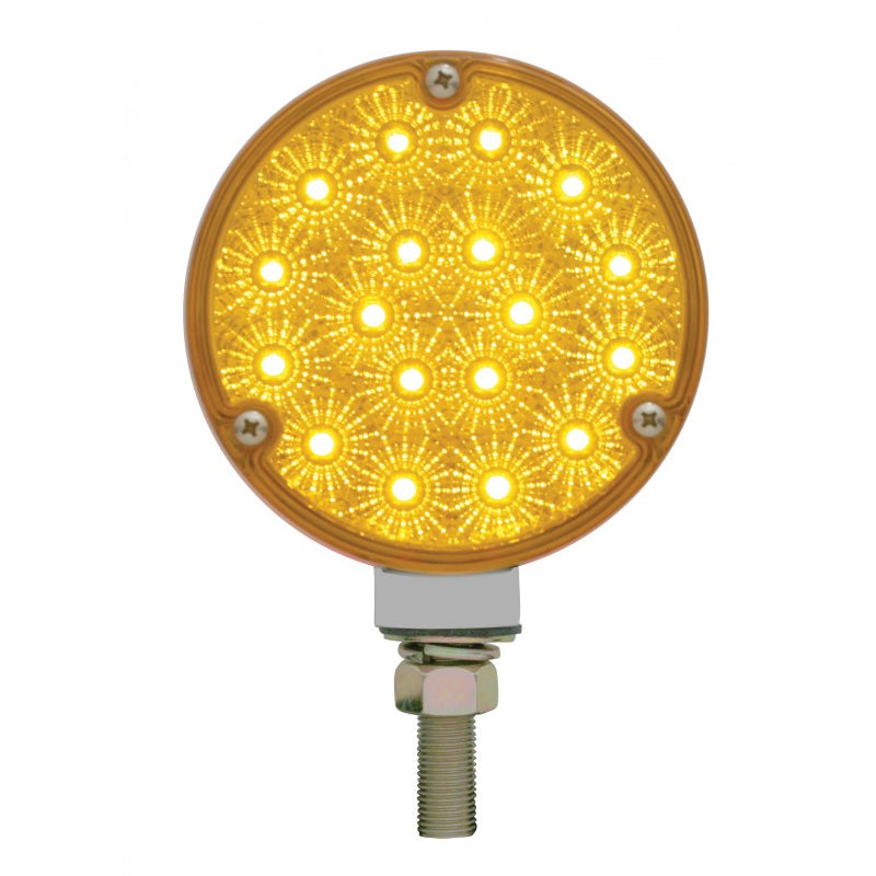 Amber/Red 36 diode LED 4" round turn signal pedestal light w/reflector