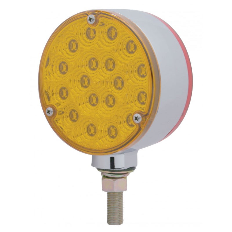 Amber/Red 36 diode LED 4" round turn signal pedestal light w/reflector