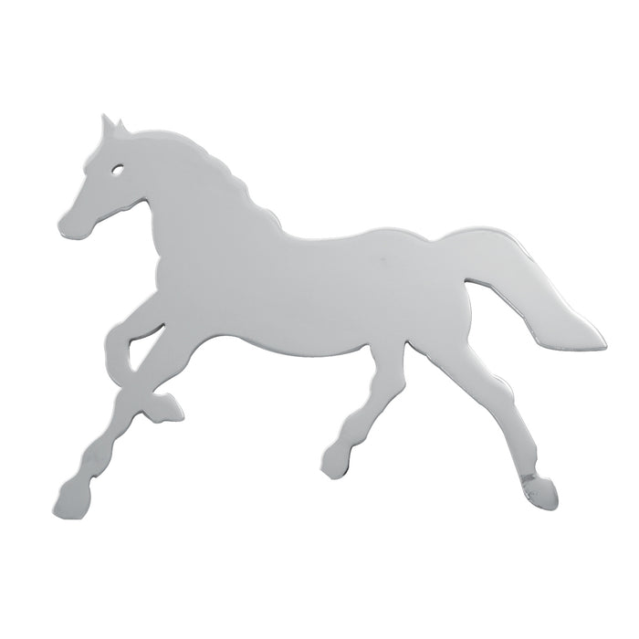 Chrome horse cutout w/welded studs - 6.5" x 8.5" - Faces LEFT