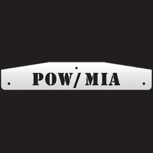 Military-themed 24" stainless steel mudflap weights and backs - PAIR - POW/MIA