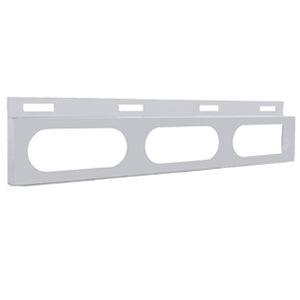 24" stainless steel top mudflap plate w/3 oval light holes