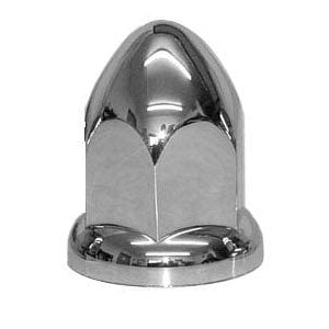 1.5" bell chrome plastic push-on lugnut cover w/flange