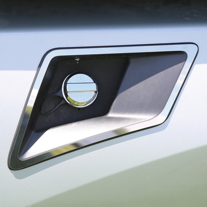 Kenworth T680 stainless steel DEF filler bezel - fits trucks with fairings