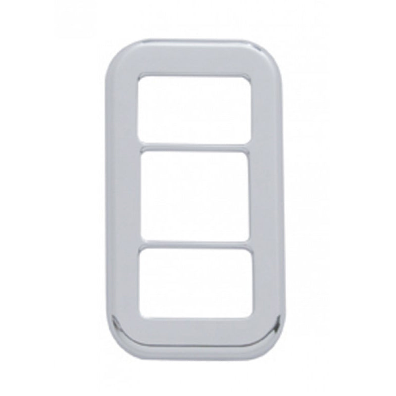 Freightliner Century/Columbia chrome plastic switch trim w/3 holes - 3/PACK