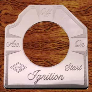 Rockwood Peterbilt 2001-2005 stainless steel "Ignition" switch plate - square