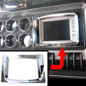 Kenworth T660/W900 2006+ chrome plastic in-dash GPS screen surround