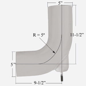Freightliner Century 90 degree galvaneal exhaust elbow - 5" diameter