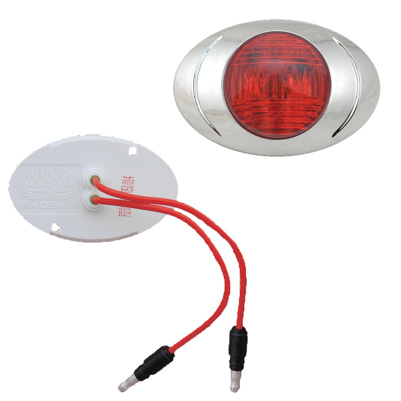 Magnum P3 red LED marker light w/bezel and male .180 bullet style plugs