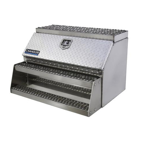 24" (H) x 28" (D) x 36" (L) aluminum step saddle box / frame mount tool box/step