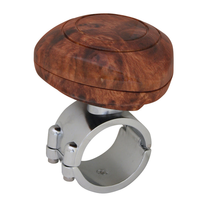 Wood color glossy plastic steering wheel spinner knob